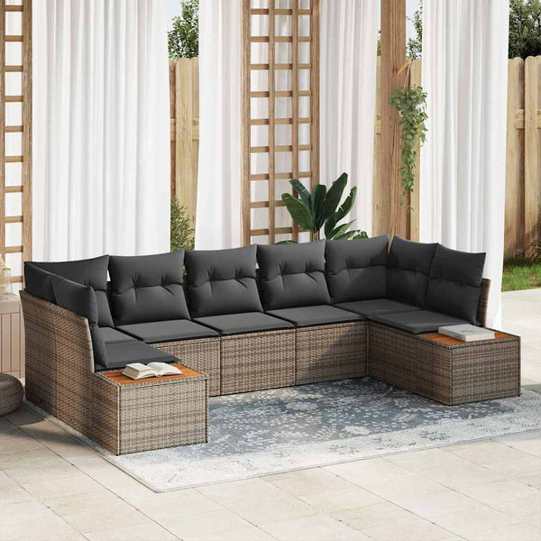 Tuin Sofa Set Met Kussen 7 Pcs Poly Riet