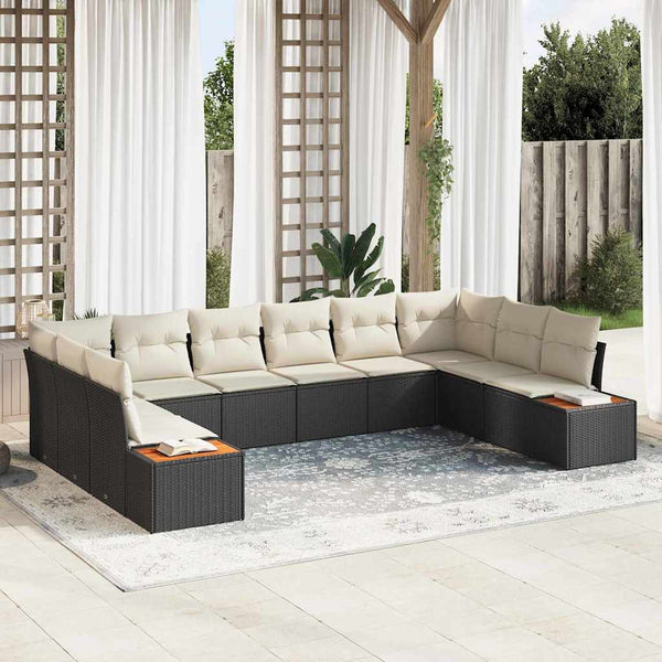 Tuin Sofa Set Met Kussen 10 Pcs Poly Riet