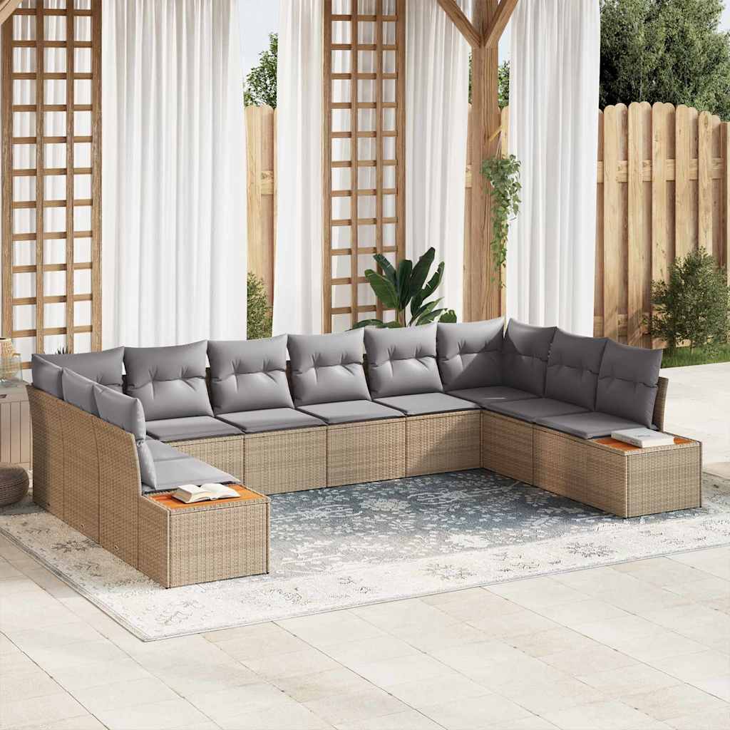 Tuin Sofa Set Met Kussen 10 Pcs Poly Riet