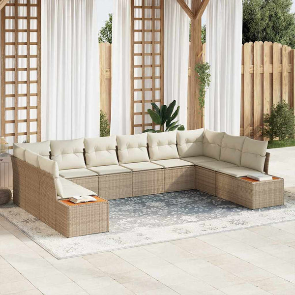 Tuin Sofa Set Met Kussen 10 Pcs Poly Riet