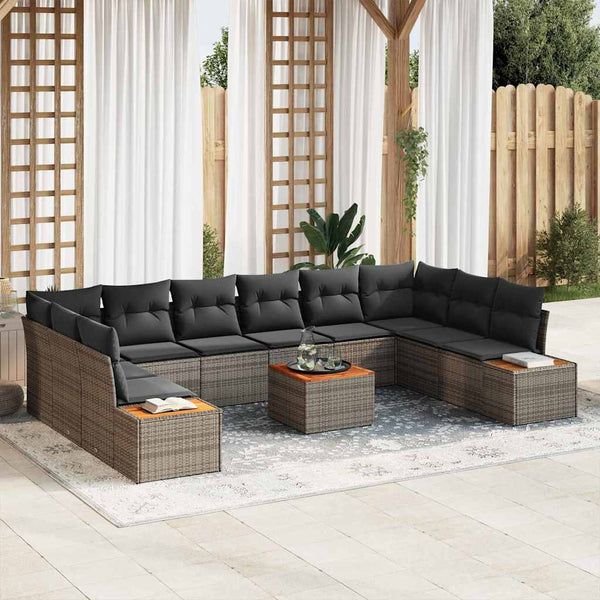 Tuin Sofa Set Met Kussen 10 Pcs Poly Riet