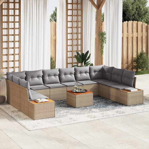 Tuin Sofa Set Met Kussen 10 Pcs Poly Riet