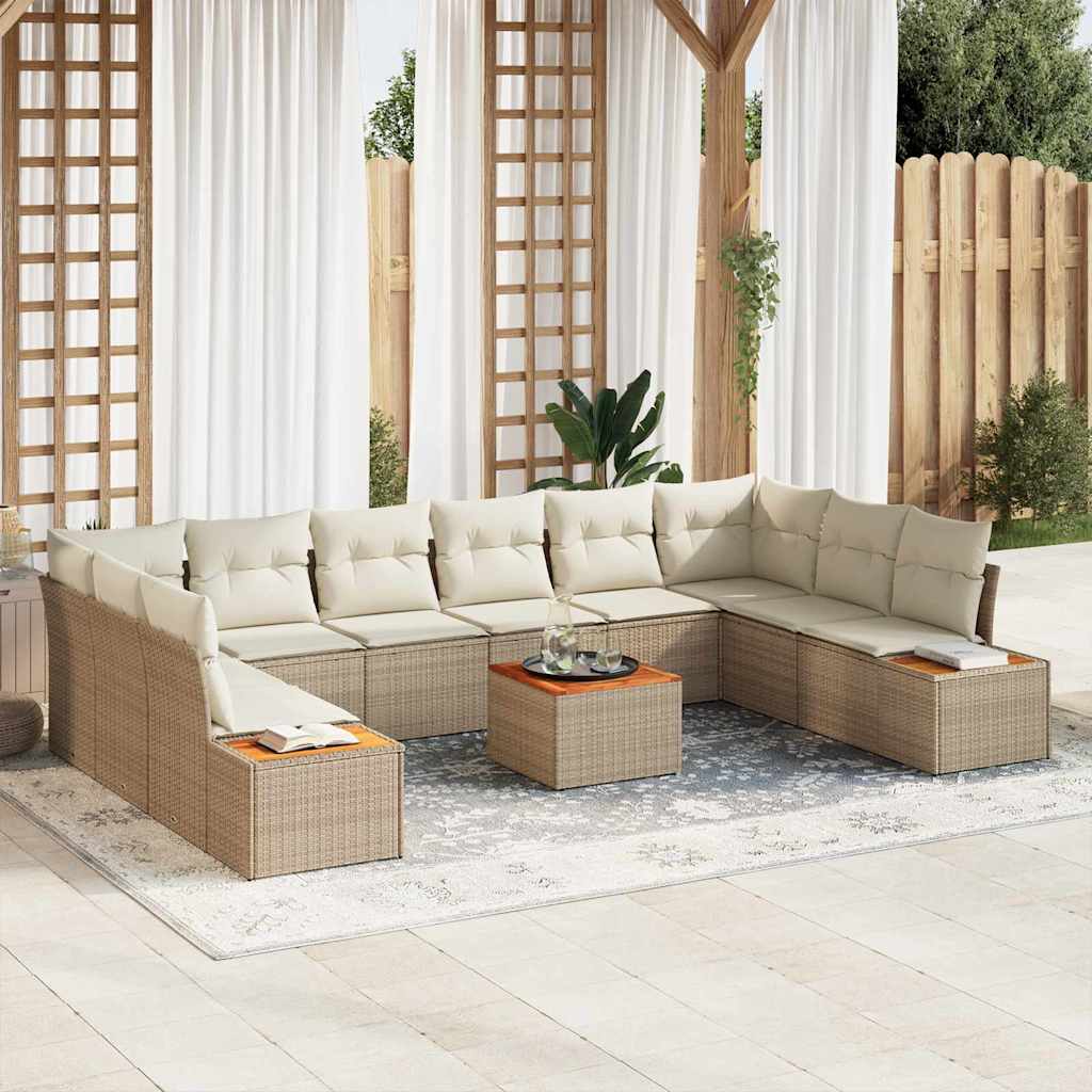Tuin Sofa Set Met Kussen 10 Pcs Poly Riet