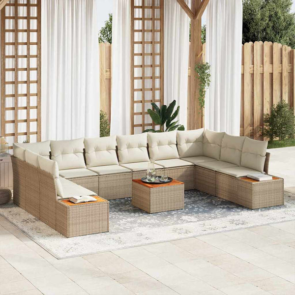 Tuin Sofa Set Met Kussen 10 Pcs Poly Riet