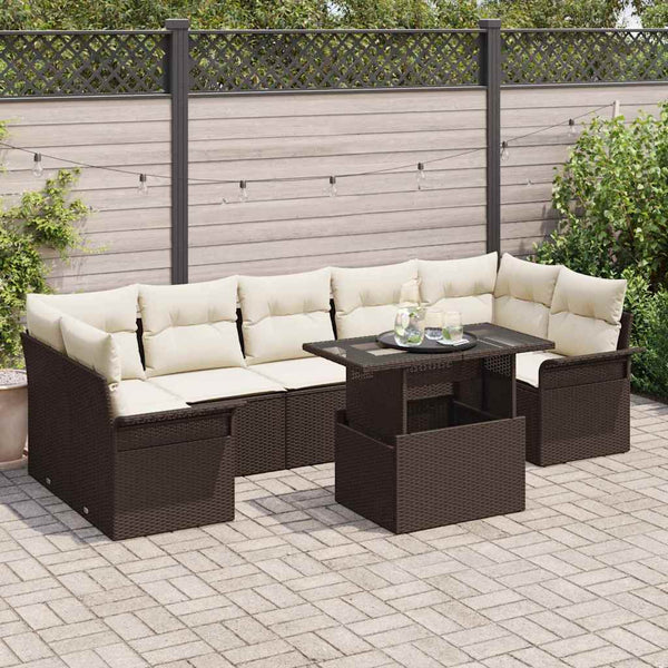 Tuin Sofa Set Met Kussen 8 Pcs Poly Riet