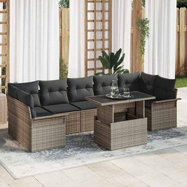 Tuin Sofa Set Met Kussen 8 Pcs Poly Riet