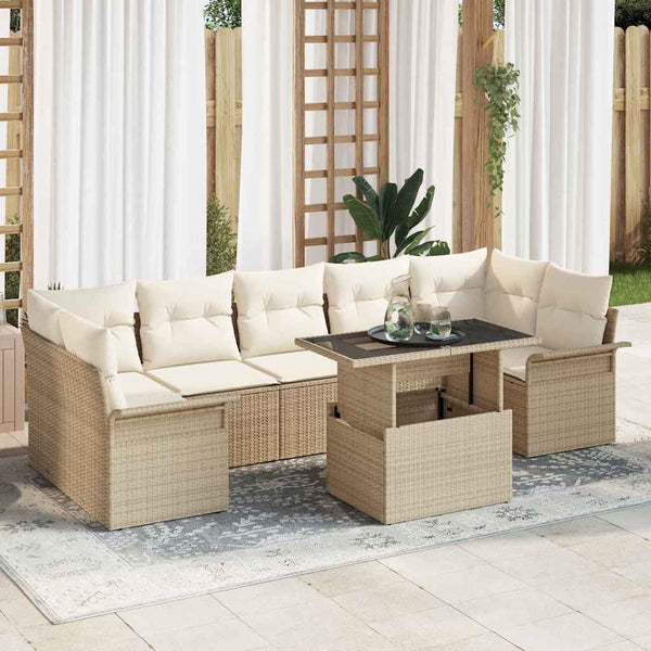 Tuin Sofa Set Met Kussen 8 Pcs Poly Riet