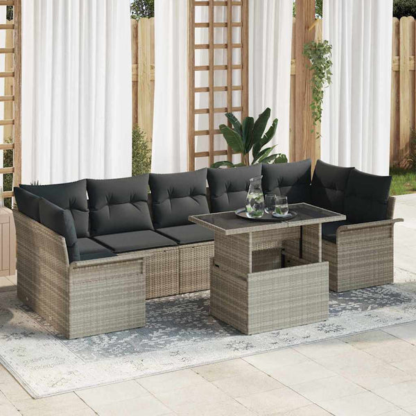 Tuin Sofa Set Met Kussen 8 Pcs Poly Riet