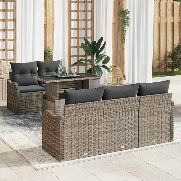 Tuin Sofa Set Met Kussen 6 Pcs Poly Riet