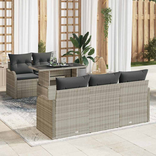 Tuin Sofa Set Met Kussen 6 Pcs Poly Riet