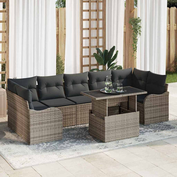 Tuin Sofa Set Met Kussen 8 Pcs Poly Riet