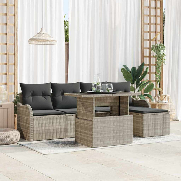 Tuin Sofa Set Met Kussen 6 Pcs Poly Riet
