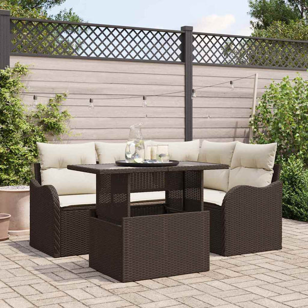 Tuin Sofa Set Met Kussen 5 Pcs Poly Riet