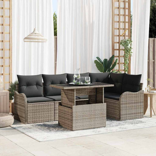 Tuin Sofa Set Met Kussen 6 Pcs Poly Riet