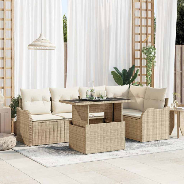 Tuin Sofa Set Met Kussen 6 Pcs Poly Riet