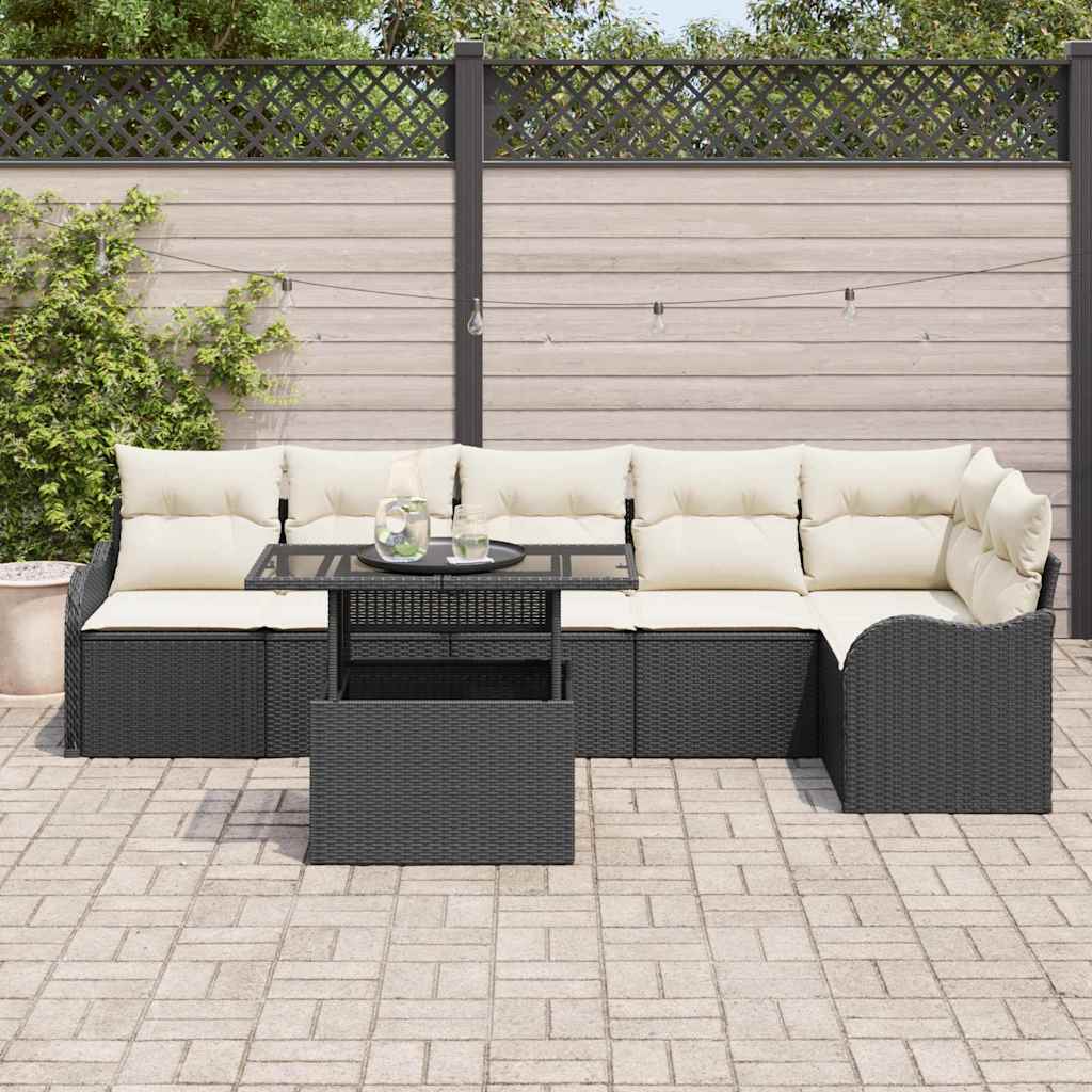 Tuin Sofa Set Met Kussen 7 Pcs Poly Riet