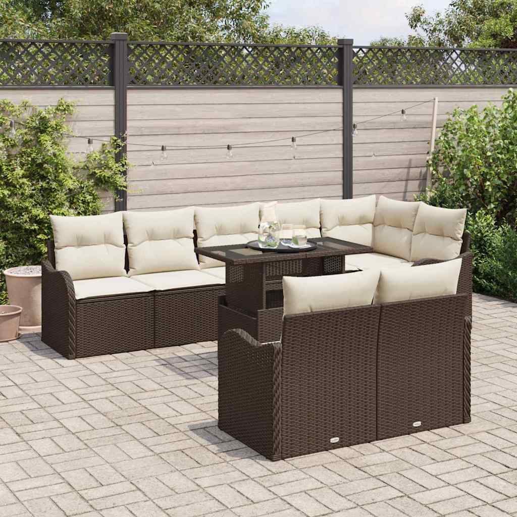 Tuin Sofa Set Met Kussen 9 Pcs Poly Riet