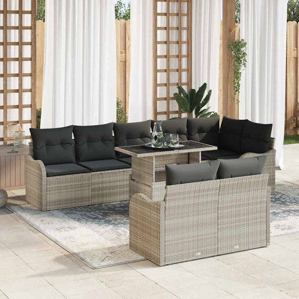 Tuin Sofa Set Met Kussen 9 Pcs Poly Riet
