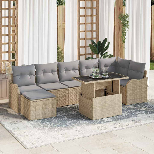 Tuin Sofa Set Met Kussen 8 Pcs Poly Riet
