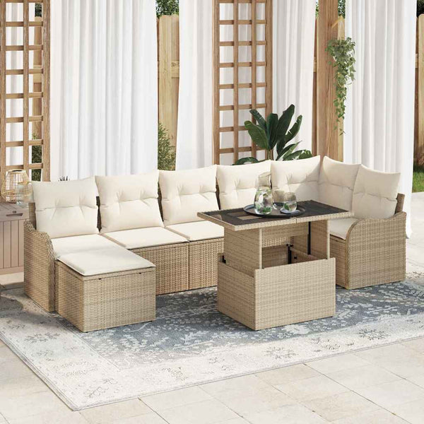 Tuin Sofa Set Met Kussen 8 Pcs Poly Riet