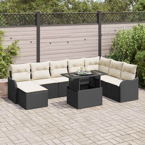Tuin Sofa Set Met Kussen 9 Pcs Poly Riet