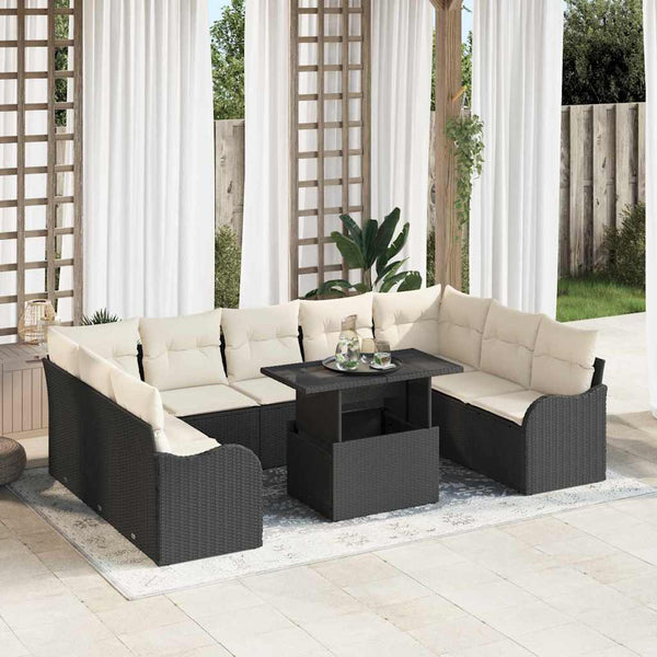 Tuin Sofa Set Met Kussen 10 Pcs Poly Riet
