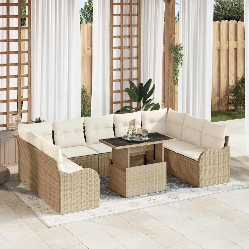 Tuin Sofa Set Met Kussen 10 Pcs Poly Riet