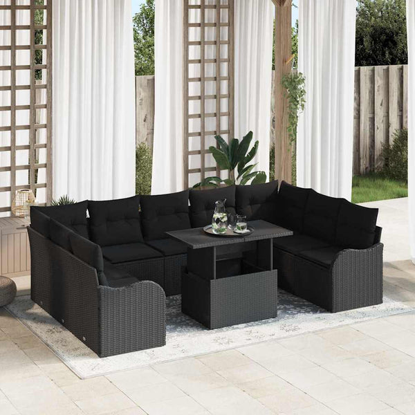 Tuin Sofa Set Met Kussen 10 Pcs Poly Riet