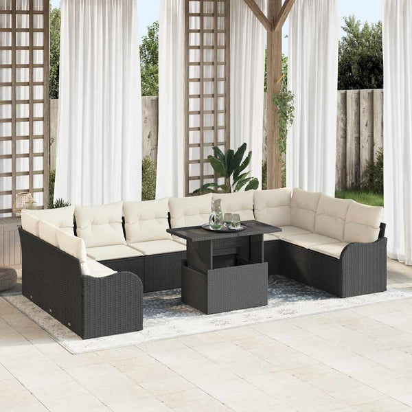 Tuin Sofa Set Met Kussen 11 Pcs Poly Riet