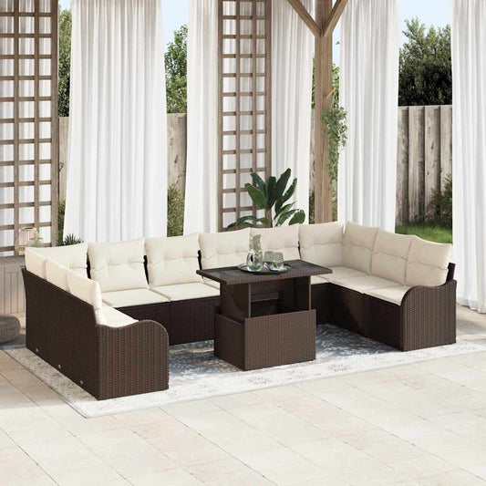 Tuin Sofa Set Met Kussen 11 Pcs Poly Riet