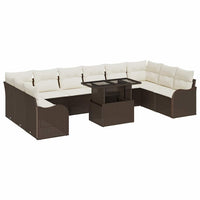 Tuin Sofa Set Met Kussen 11 Pcs Poly Riet