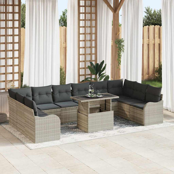Tuin Sofa Set Met Kussen 11 Pcs Poly Riet