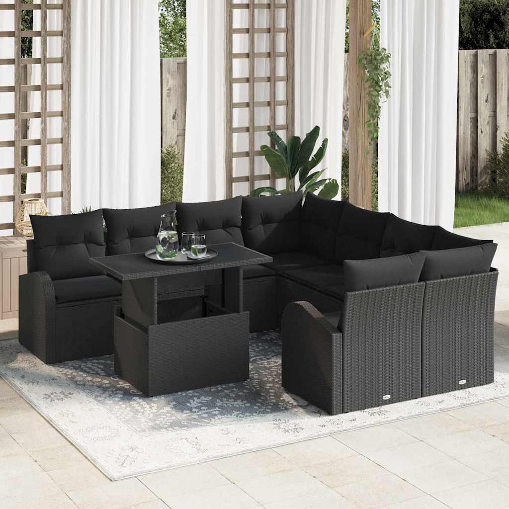 Tuin Sofa Set Met Kussen 9 Pcs Poly Riet