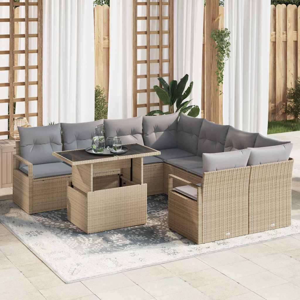 Tuin Sofa Set Met Kussen 9 Pcs 100 X 55 X 73 Cm
