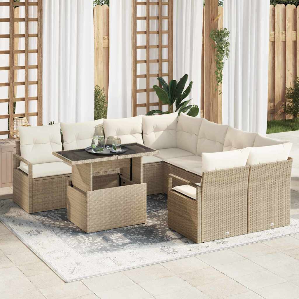 Tuin Sofa Set Met Kussen 9 Pcs 100 X 55 X 73 Cm
