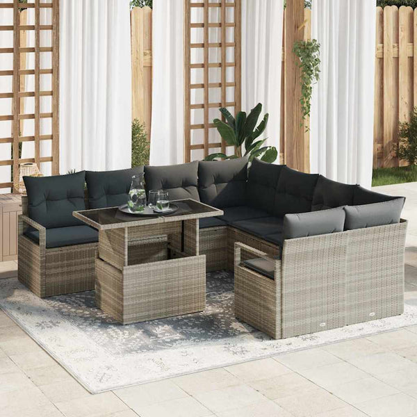 Tuin Sofa Set Met Kussen 9 Pcs 100 X 55 X 73 Cm