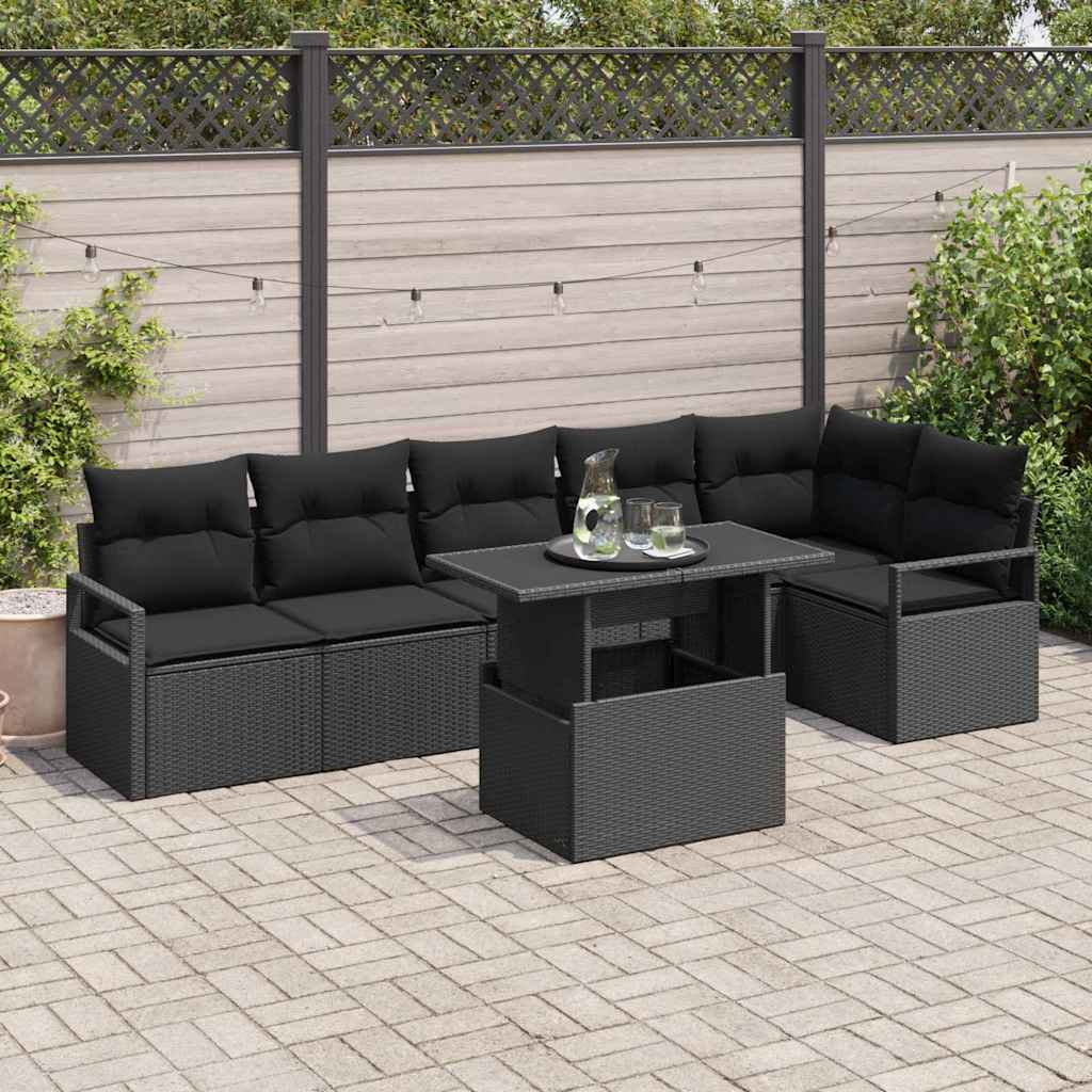 Tuin Sofa Set Met Kussen 7 Pcs Poly Riet