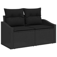 Tuin Sofa Set 9 Pcs Poly Rattan, Gepoedercoat Staal