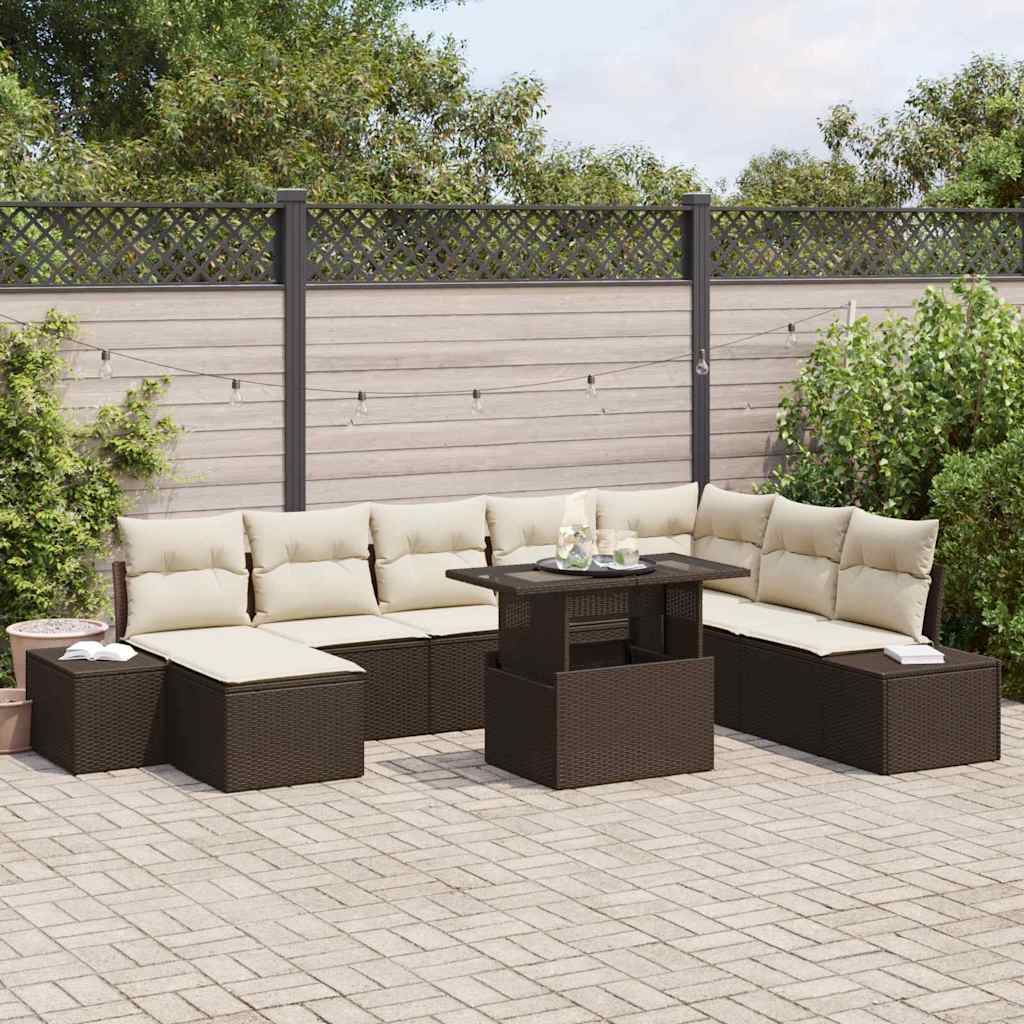 Tuin Sofa Set Met Kussen 9 Pcs En Licht
