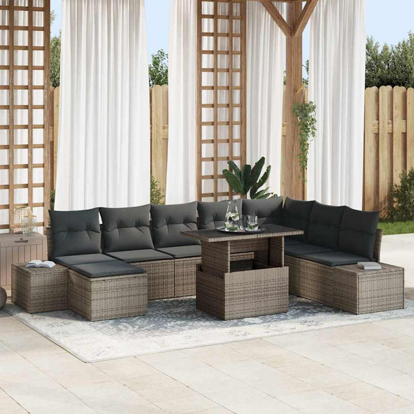 Tuin Sofa Set Met Kussen 9 Pcs En Licht