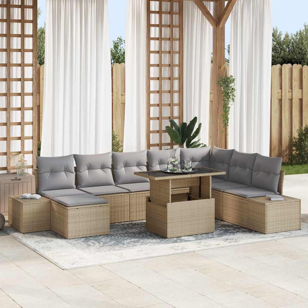 Tuin Sofa Set Met Kussen 9 Pcs En Licht