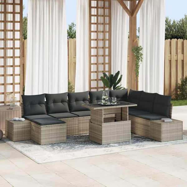 Tuin Sofa Set Met Kussen 9 Pcs En Licht