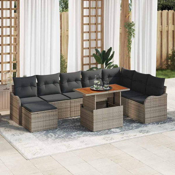 Tuin Sofa Set Met Kussen Met Opslag 9 Pcs