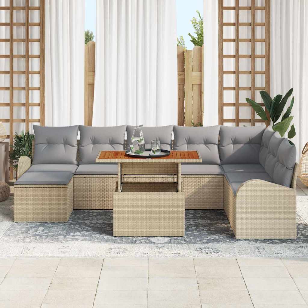 Tuin Sofa Set Met Kussen 9 Pcs En Licht