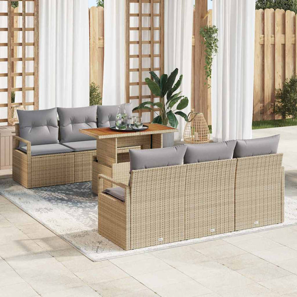 Tuin Sofa Set Met Kussen 7 Pcs 100 X 55 X 73 Cm