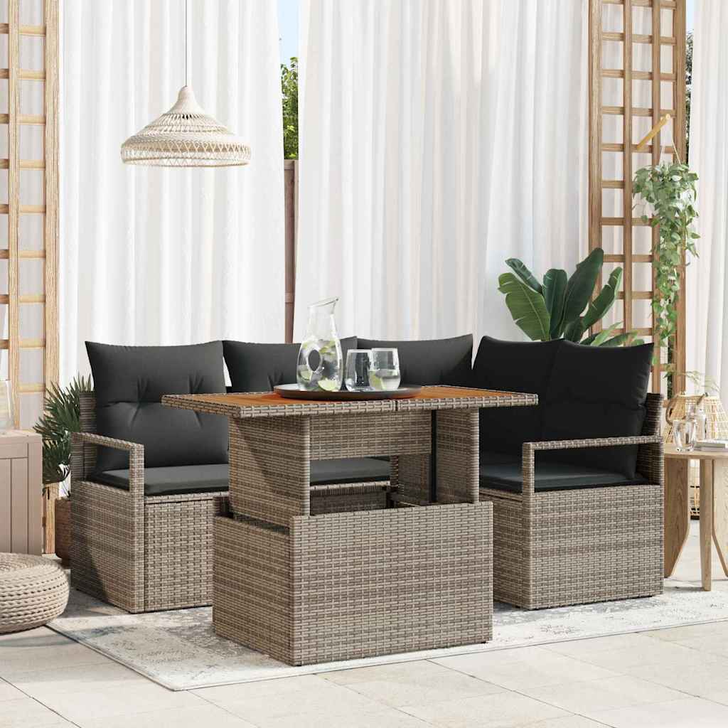 Tuin Eetset Met Kussen 5 Pcs 100 X 55 X 73 Cm