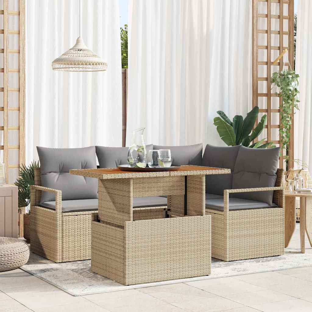 Tuin Eetset Met Kussen 5 Pcs 100 X 55 X 73 Cm
