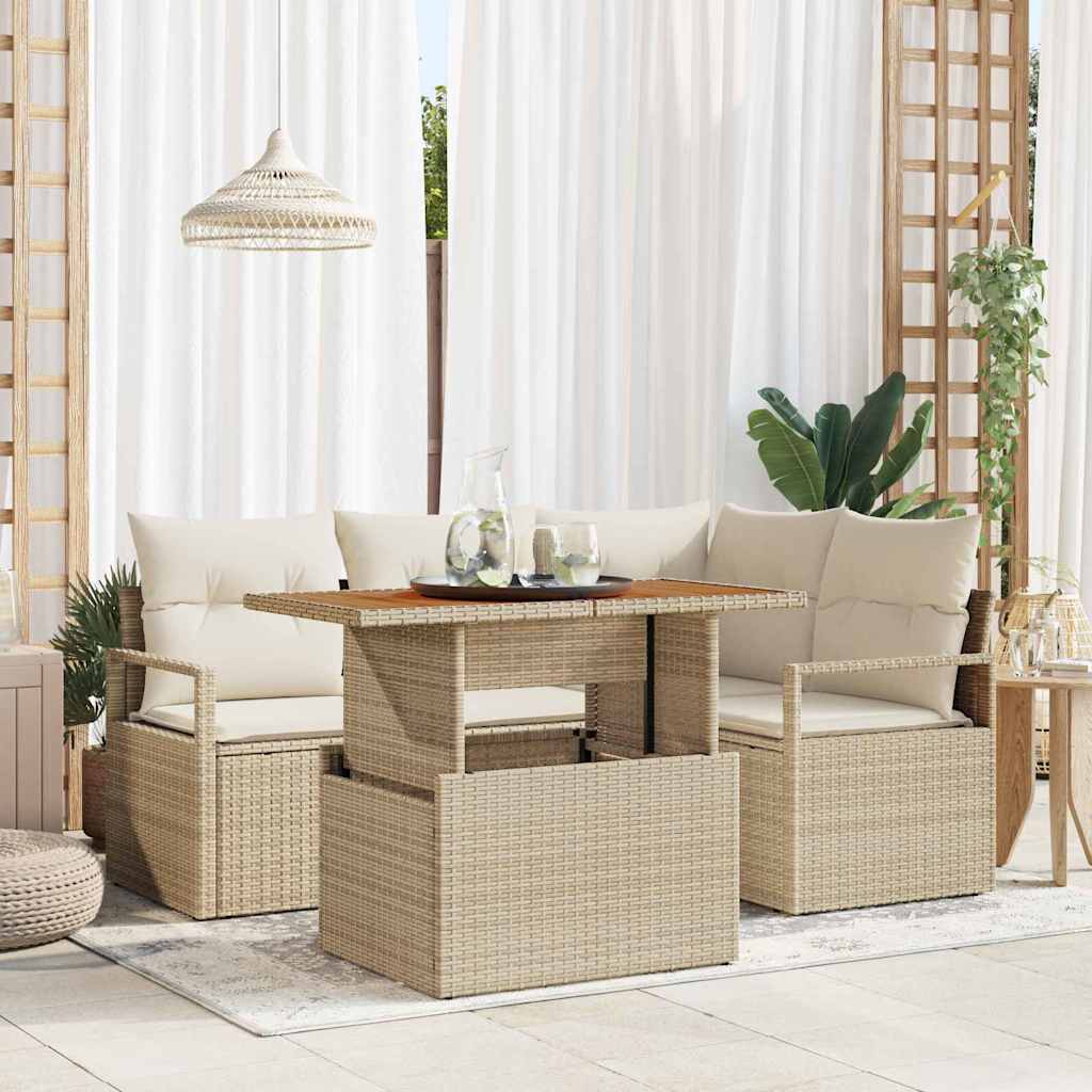 Tuin Eetset Met Kussen 5 Pcs 100 X 55 X 73 Cm