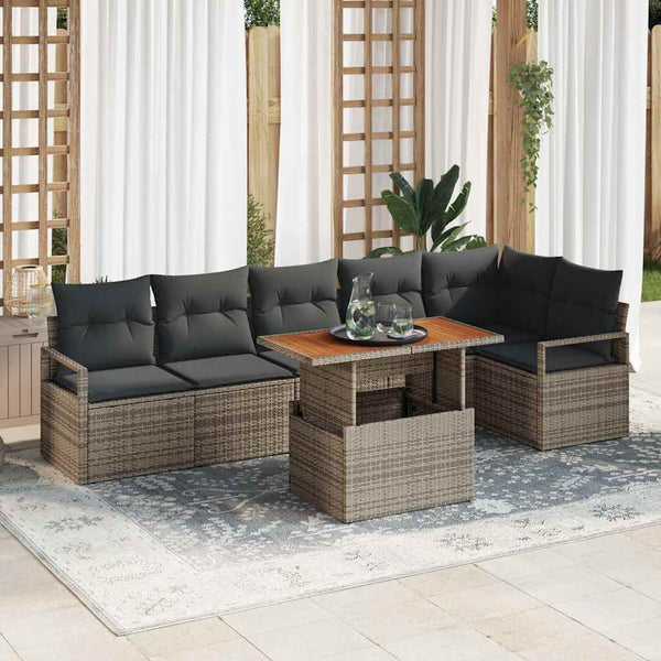 Tuin Eetset Met Kussen 7 Pcs 100 X 55 X 73 Cm