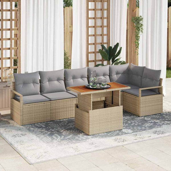 Tuin Eetset Met Kussen 7 Pcs 100 X 55 X 73 Cm